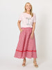 Sunset Sangria Embellished Cotton Tee - Pink