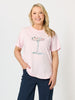 Sunset Sangria Embellished Cotton Tee - Pink