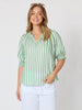 Harlequin Stripe Print Tunic - Apple White