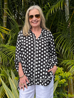 Del Mar Spot Print Shirt - Black/White