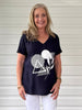 Orbit Print Top - Navy