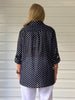 Spotty Cotton Shirt - Navy/White