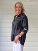 Spotty Cotton Shirt - Navy/White