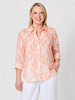 Tuscan Sunset Print Shirt - Mandarin Multi