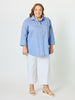 Summer Spot Print Cotton Shirt - Blue