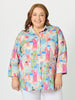 Santorini Landscape Print Cotton Shirt - Multi