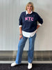 The NYC Embroidered Sweatshirt  - Navy