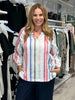 Havana Stripe Print Top - Basil Multi