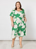 Barcelona V Neck Floral Print Dress - Elm Natural