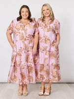 Haiti Floral Print Dress - Pink/Natural