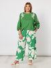 Barcelona Floral Print Wide Leg Pant - Elm Natural