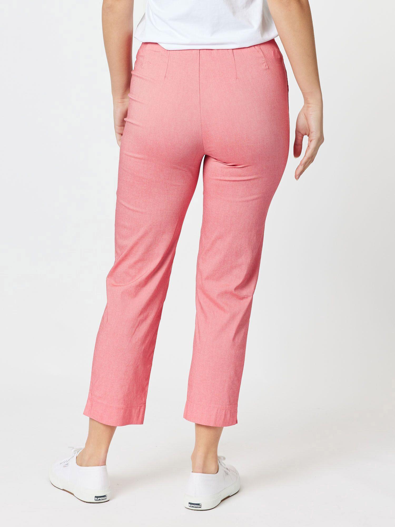 Stretch Marled Bengaline Cropped Pant - Melon