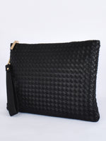 Sloane Large Plait Clutch - Black