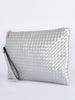 Sloane Large Plait Clutch - Silver