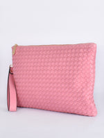 Sloane Large Plait Clutch - Pink