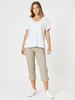 Santorini Cropped Cotton Pant - Natural