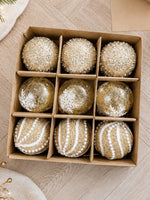 Luxe Embellished Bauble Set - Gold