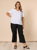 Lara Linen Wide Leg Pant - Black