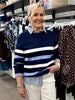 The Pier Stripe Cotton Knit - Navy Multi