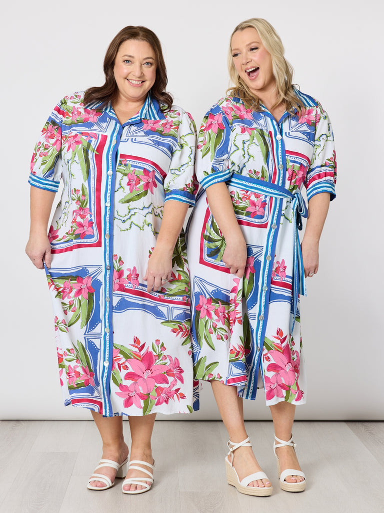 Monaco Midi Dress - Sardinia Blue Multi