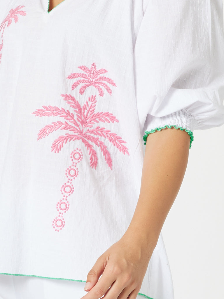 Pina Colada Embroidered Top - White