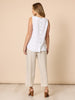 The Lino Button Back Cami - White