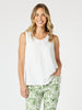 The Lino Button Back Cami - White
