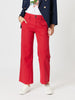 Hudson High Rise Wide Leg Jean - Red