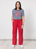 Hudson High Rise Wide Leg Jean - Red