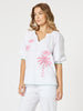 Pina Colada Embroidered Top - White/Pink