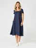 Lino Le Marais Dress - Navy