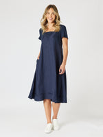 Lino Le Marais Dress - Navy
