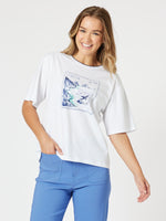 Italia Print Tee - White/Blue