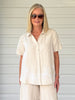 Lino Embroidered Shirt - Natural/White