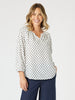 Get Dotty Embroidered Top - Navy/White