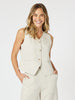Lino Short Vest - Natural