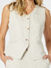 Lino Short Vest - Natural