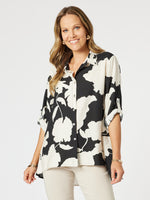 Barcelona Floral Print Shirt - Black/Natural