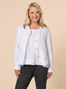 Danielle Linen Cropped Blazer - White
