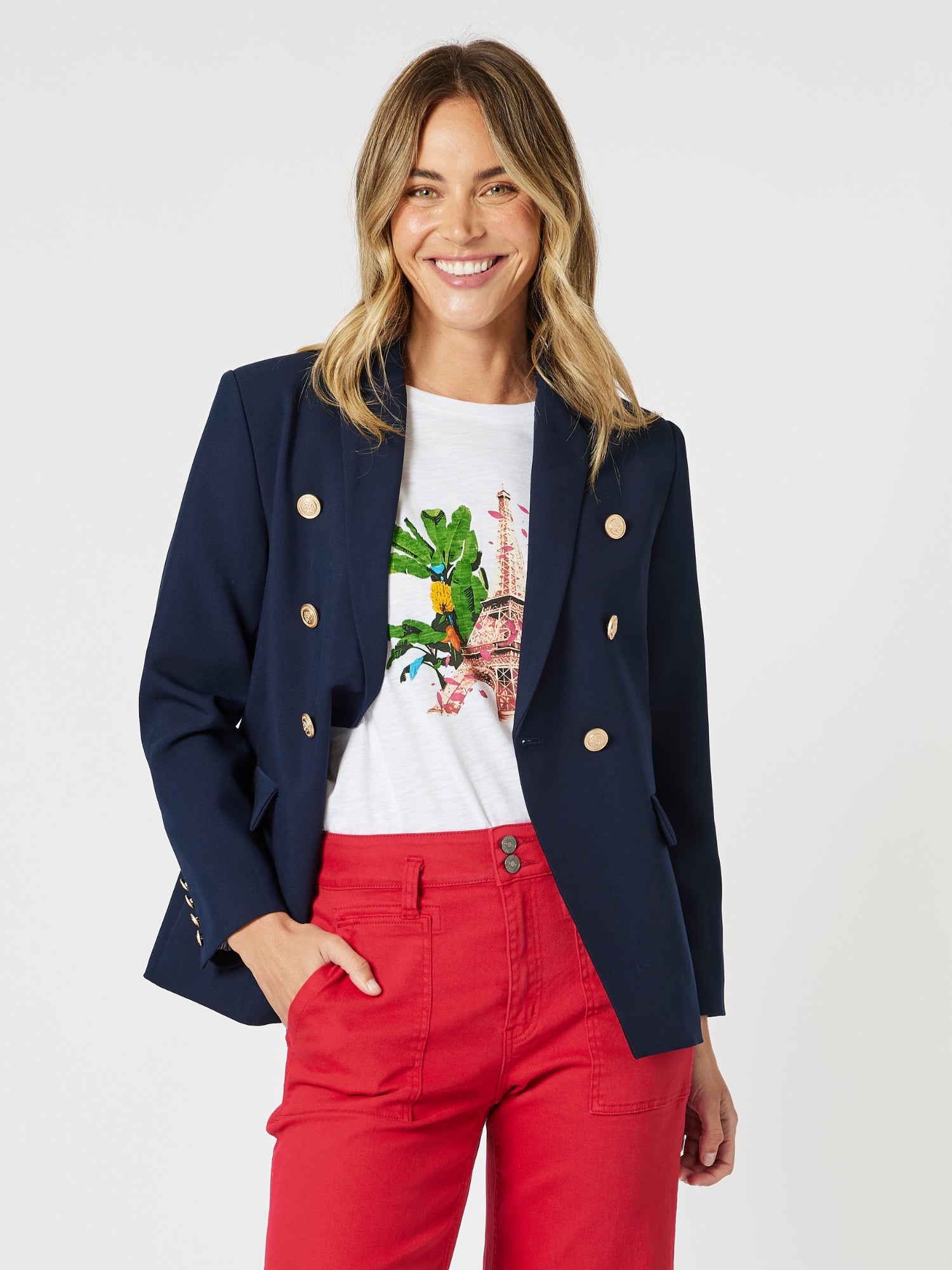 Lauren Double Breasted Blazer - Navy – RC & Co