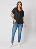 Tiffany Ruffle Linen Top - Black