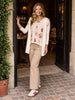 Central Park Floral Print Top - Natural Multi