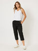Santorini Cropped Cotton Pant - Black