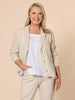Danielle Linen Cropped Blazer - Natural