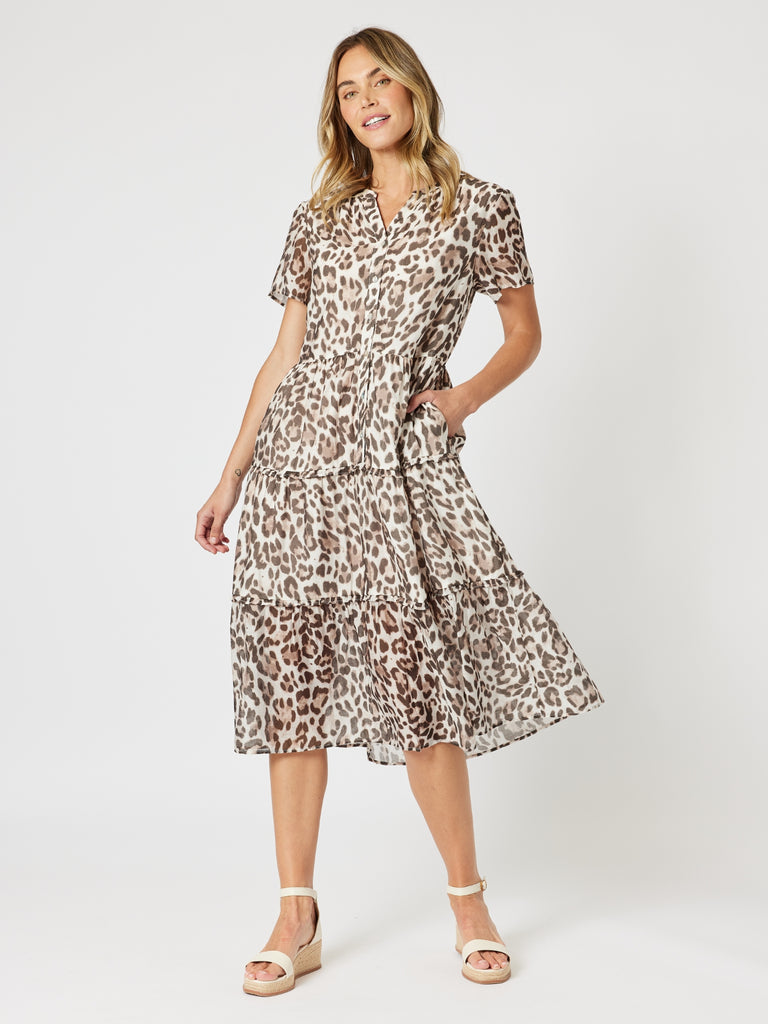 On Safari Printed Dress - Natural Multi rc&co