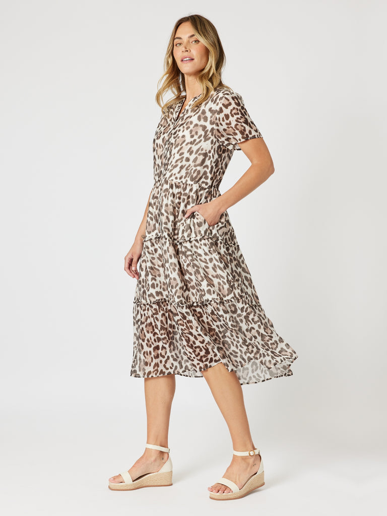 On Safari Printed Dress - Natural Multi rc&co