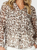 On Safari Print Sheer Shirt - Natural Multi
