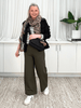 Kimmy Ponte Wide Leg Pant - Khaki