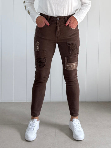 All That Jazz Applique Jean - Chocolate