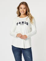 Paris Long Sleeve Tee - White